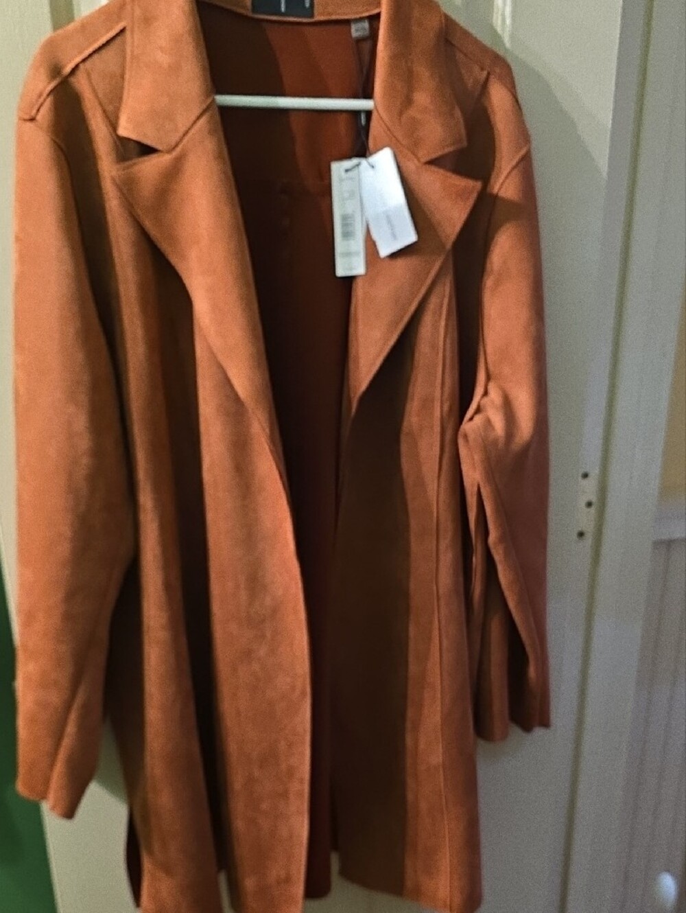 Tahari Women's Faux Leather Jacket in Rust